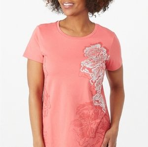 Coral print tee